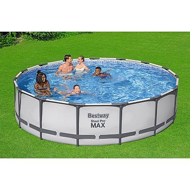 Bestway Steel Pro MAX 15'x42" Round Above Ground Swimming Pool with Pump & Cover