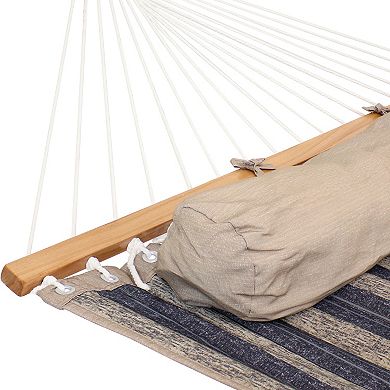 Sunnydaze Large Quilted Hammock with Spreader Bar and Pillow - Mountainside