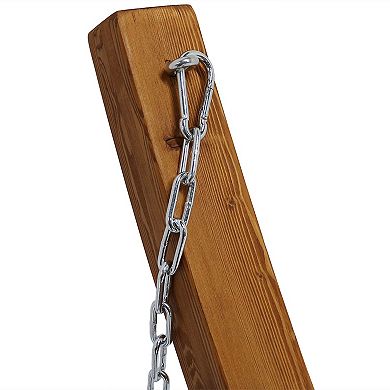 Sunnydaze Large Quilted Hammock with Curved Wooden Stand