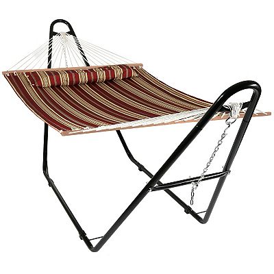Sunnydaze Large Quilted Hammock with Universal Steel Stand