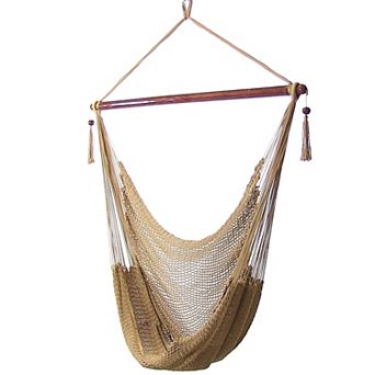 Sunnydaze Extra Large Polyester Rope Hammock Chair and Spreader Bar