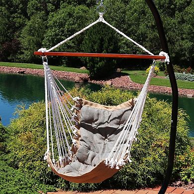 Sunnydaze Polyester Fabric Victorian Hammock Chair with Cushion