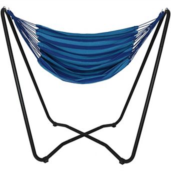 Sunnydaze Cotton Hammock Chair with Space Saving Steel Stand