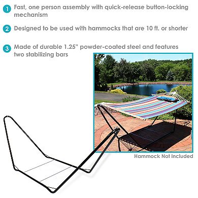 Sunnydaze Powder-coated Steel Portable Hammock Stand - 10 Ft