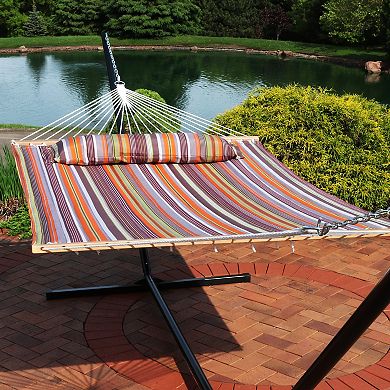 Sunnydaze Quilted Fabric Hammock With Spreader Bars