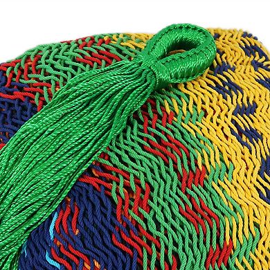 Sunnydaze 2-Person Cotton/Nylon Hammock with Steel Stand - Multi-Color