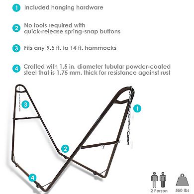 Sunnydaze Heavy-Duty, Multi-Use, Steel Hammock Stand