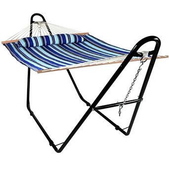 Sunnydaze Large Quilted Hammock with Universal Steel Stand