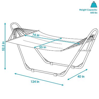 Sunnydaze Large Quilted Hammock with Universal Steel Stand