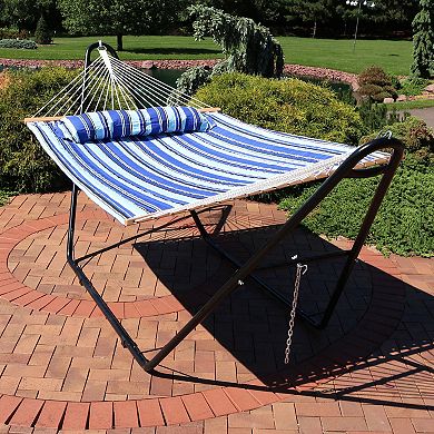 Sunnydaze Large Quilted Hammock with Universal Steel Stand
