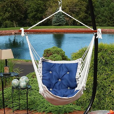 Sunnydaze Polyester Fabric Victorian Hammock Chair with Cushion