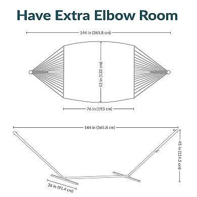 Sunnydaze Large Rope Hammock with Steel Stand and Pad/Pillow