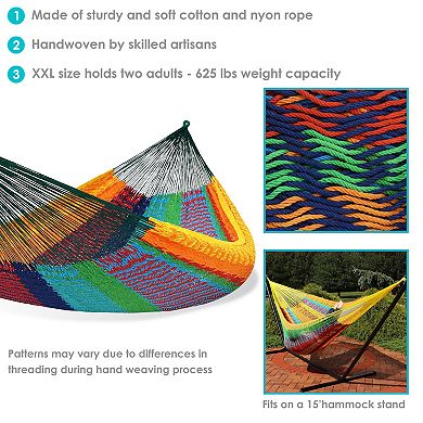 Sunnydaze 2-Person Cotton and Nylon Woven Fabric Hammock