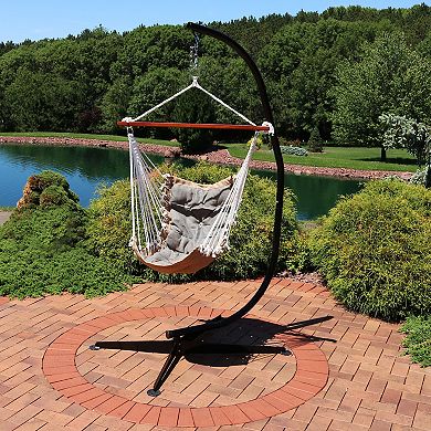 Sunnydaze Polyester Victorian Hammock Chair with Steel C-Stand