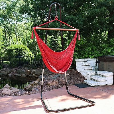 Sunnydaze Extra Large Hammock Chair with Adjustable Steel Stand