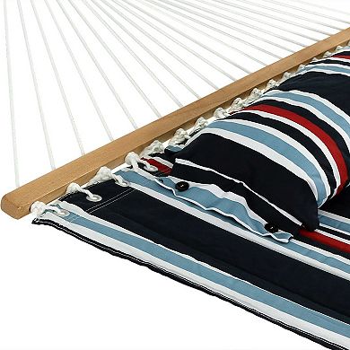 Sunnydaze 2-Person Quilted Fabric Hammock with Steel Stand