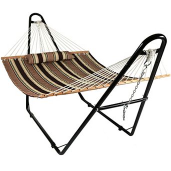 Sunnydaze Large Quilted Hammock with Universal Steel Stand