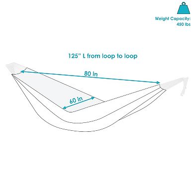 Sunnydaze 2-Person Woven Cotton Hammock with Carrying Case - Sea Grass