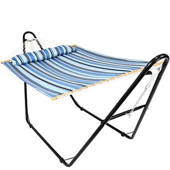 Sunnydaze Large Quilted Hammock with Universal Steel Stand