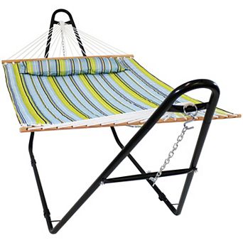 Sunnydaze Large Quilted Hammock with Universal Steel Stand