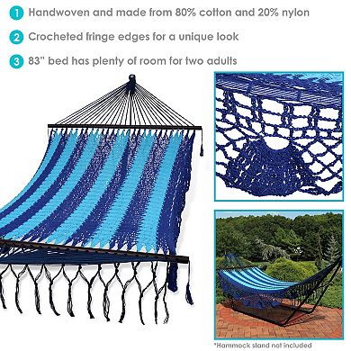 Sunnydaze Deluxe Handwoven Cotton American-Style Mayan Hammock