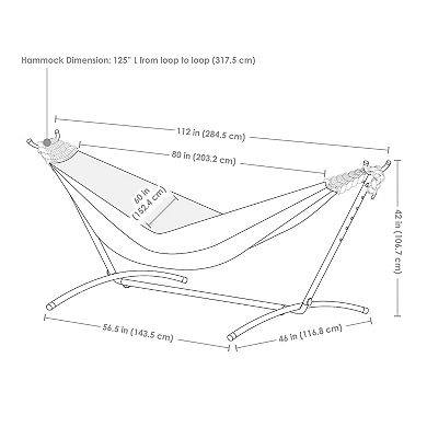 Sunnydaze Large Cotton Hammock with Steel Stand and Carrying Case