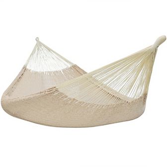 Sunnydaze 2-Person Cotton and Nylon Woven Fabric Hammock - Natural