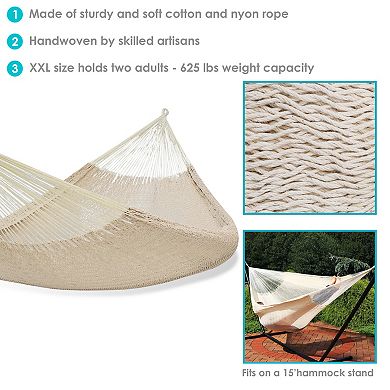 Sunnydaze 2-Person Cotton and Nylon Woven Fabric Hammock