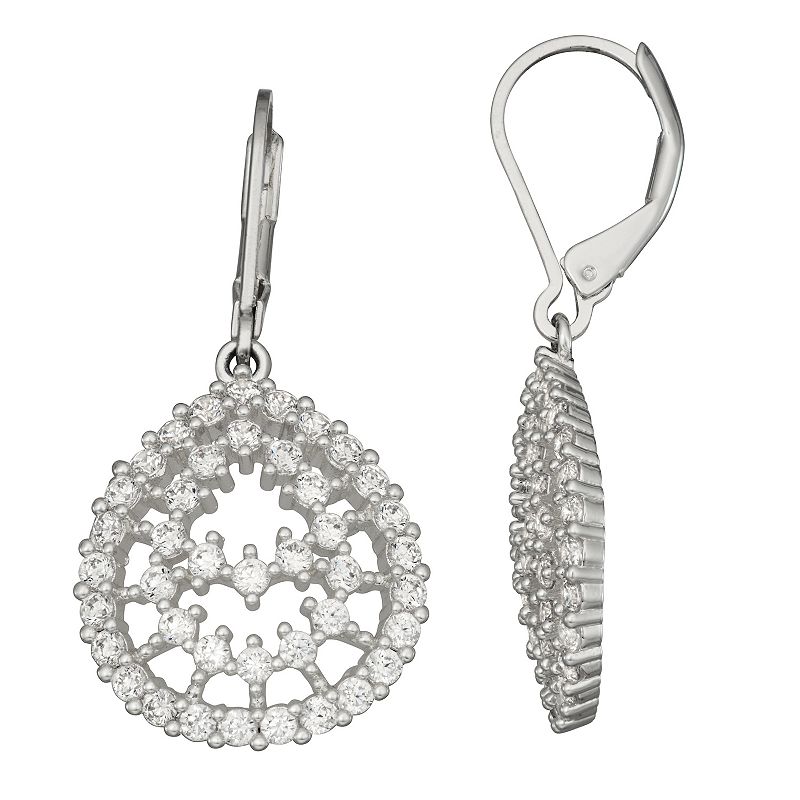 Napier Social Oval Drop Earrings, Womens, Silver