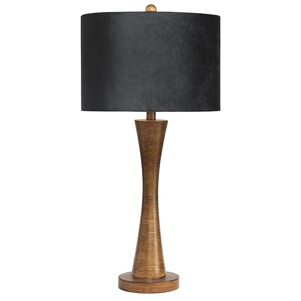 Table Lamp with Black Velvet Shade
