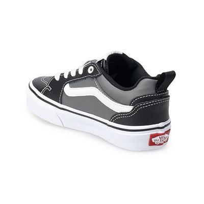 Boys black leather vans on sale