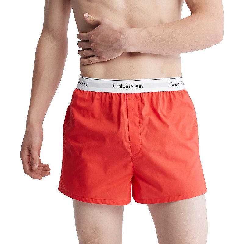 Mens Calvin Klein Valentines Day Cotton Sleep Boxers, Size: Small, Red