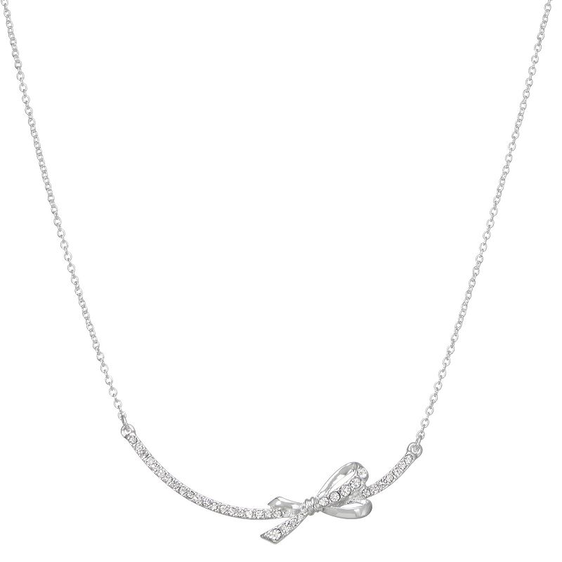 Napier Ribbons Frontal Necklace, Womens, Silver