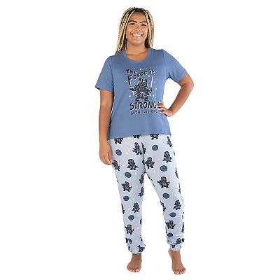 Women s Nite Nite by Munki Munki Star Wars Short Sleeve Pajama Top Pajama Pants Sleep Set