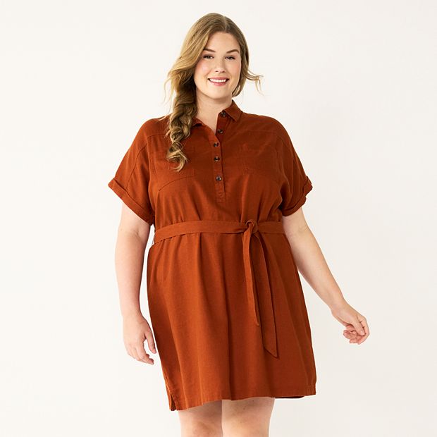 Plus Size Sonoma Goods For Life Henley Shirt Dress