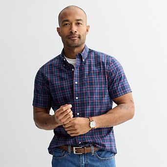 Men's Sonoma Goods For Life® Short Sleeve Perfect Length Button Down Shirt