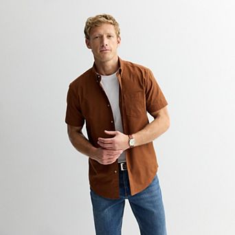 Men's Sonoma Goods For Life® Short Sleeve Perfect Length Button Down Shirt