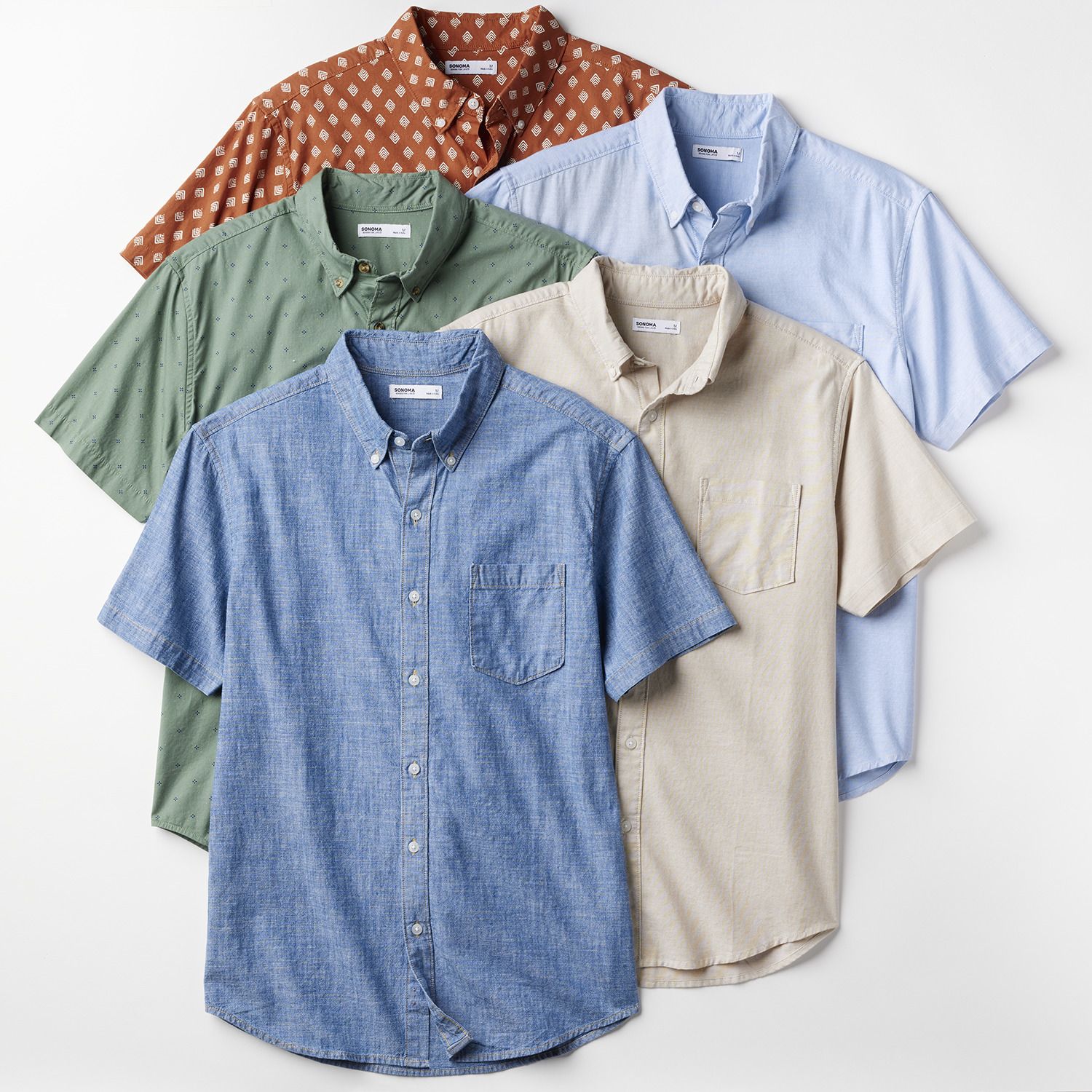sonoma dress shirts Men's Sonoma Goods For Life Long Sleeve Perfect Length Button-Down Shirt