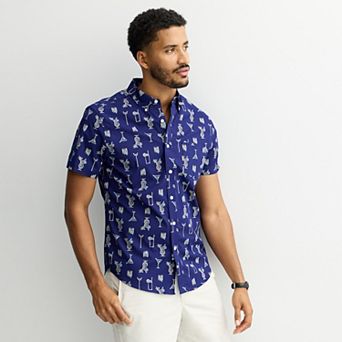 Men's Sonoma Goods For Life® Short Sleeve Perfect Length Button Down Shirt