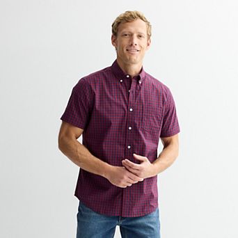 Men's Sonoma Goods For Life® Short Sleeve Perfect Length Button Down Shirt