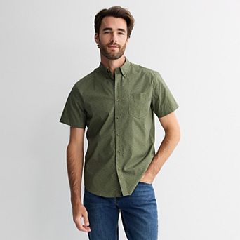 Men's Sonoma Goods For Life® Short Sleeve Perfect Length Button Down Shirt