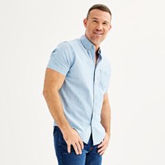 Men's Short Sleeve T-Shirt Standard-fit Printed Tee Shirts for Men Adult  Funny Linen Henley Shirts for Men Easy Care Vacation Mens t-Shirts Father's  Day Stretch tee Men's Golf Shirts Blue : 