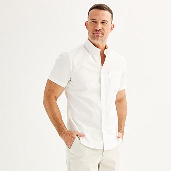 Men's Sonoma Goods For Life® Short Sleeve Perfect Length Button Down Shirt