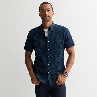Men's Sonoma Goods For Life® Short Sleeve Perfect Length Button Down Shirt