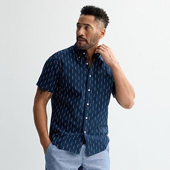 Men's Sonoma Goods For Life® Short Sleeve Perfect Length Button Down Shirt