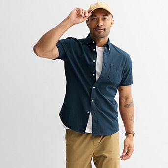 Men's Sonoma Goods For Life® Short Sleeve Perfect Length Button Down Shirt
