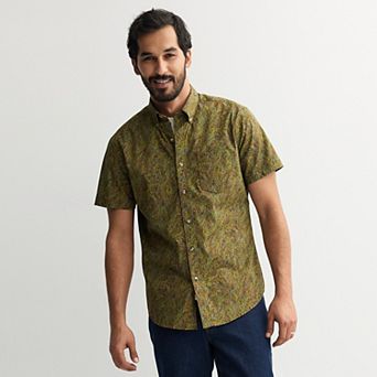 Men's Sonoma Goods For Life® Short Sleeve Perfect Length Button Down Shirt