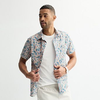 Men's Sonoma Goods For Life® Short Sleeve Perfect Length Button Down Shirt