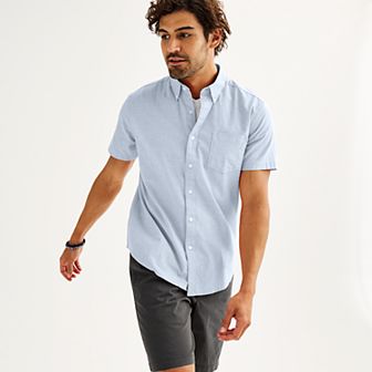 Men's Sonoma Goods For Life® Short Sleeve Perfect Length Button Down Shirt
