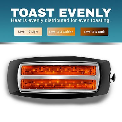 Elite Gourmet 4-Slice Long-Slot Toaster